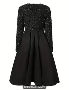 Black Half Sequence Dress