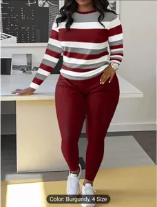 Red Stripe Pant Set