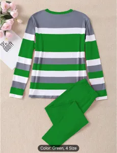 Green Stripe Pant Set